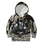 Personalized Collingwood Magpies Football Kid Hoodie Aboriginal Dot Art - Dreamtime Football Mascot