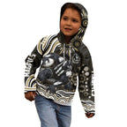 Personalized Collingwood Magpies Football Kid Hoodie Aboriginal Dot Art - Dreamtime Football Mascot