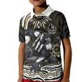 Personalized Collingwood Magpies Football Kid Polo Shirt Aboriginal Dot Art - Dreamtime Football Mascot