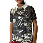 Personalized Collingwood Magpies Football Kid Polo Shirt Aboriginal Dot Art - Dreamtime Football Mascot