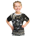 Personalized Collingwood Magpies Football Kid T Shirt Aboriginal Dot Art - Dreamtime Football Mascot