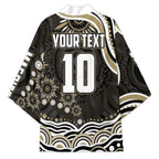 Personalized Collingwood Magpies Football Kimono Aboriginal Dot Art - Dreamtime Football Mascot