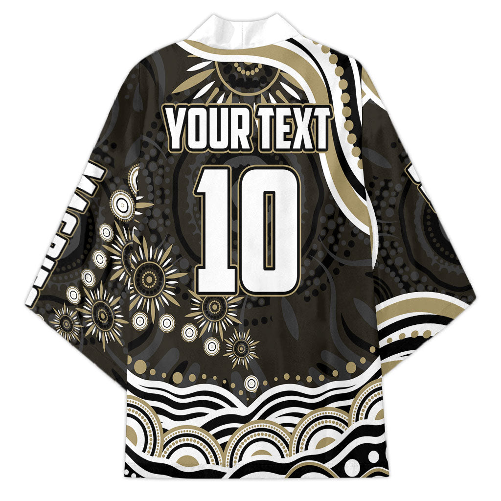 Personalized Collingwood Magpies Football Kimono Aboriginal Dot Art - Dreamtime Football Mascot