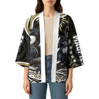 Personalized Collingwood Magpies Football Kimono Aboriginal Dot Art - Dreamtime Football Mascot