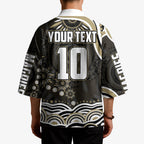 Personalized Collingwood Magpies Football Kimono Aboriginal Dot Art - Dreamtime Football Mascot