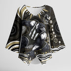 Personalized Collingwood Magpies Football Kimono Sleeve Blouse Aboriginal Dot Art - Dreamtime Football Mascot