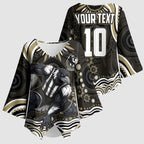 Personalized Collingwood Magpies Football Kimono Sleeve Blouse Aboriginal Dot Art - Dreamtime Football Mascot