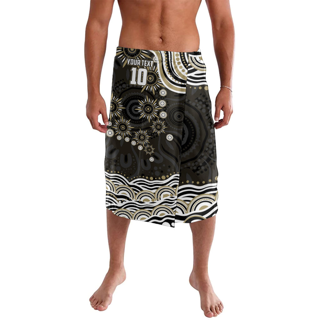 Personalized Collingwood Magpies Football Lavalava Aboriginal Dot Art - Dreamtime Football Mascot