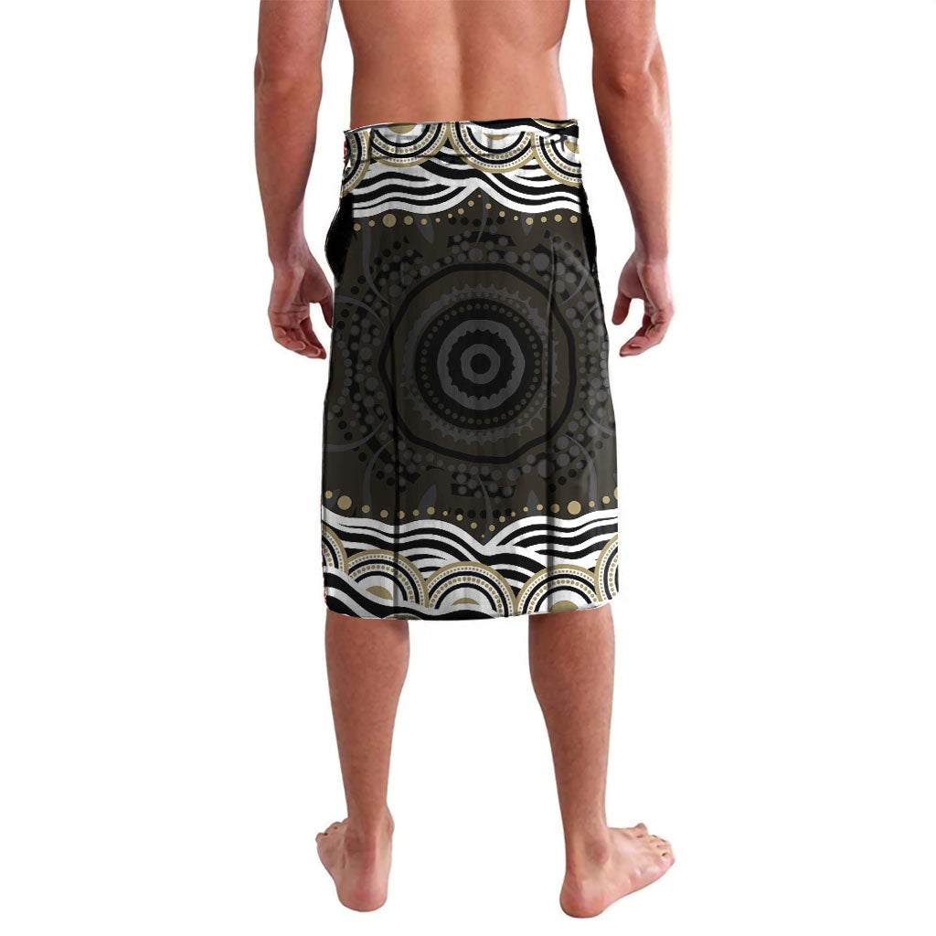 Personalized Collingwood Magpies Football Lavalava Aboriginal Dot Art - Dreamtime Football Mascot