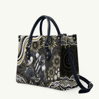Personalized Collingwood Magpies Football Leather Bag Aboriginal Dot Art - Dreamtime Football Mascot
