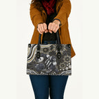 Personalized Collingwood Magpies Football Leather Bag Aboriginal Dot Art - Dreamtime Football Mascot