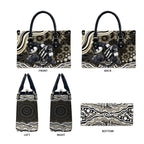 Personalized Collingwood Magpies Football Leather Bag Aboriginal Dot Art - Dreamtime Football Mascot
