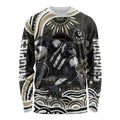 Personalized Collingwood Magpies Football Long Sleeve Shirt Aboriginal Dot Art - Dreamtime Football Mascot