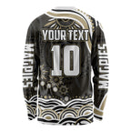 Personalized Collingwood Magpies Football Long Sleeve Shirt Aboriginal Dot Art - Dreamtime Football Mascot