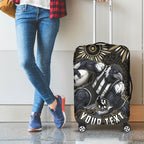 Personalized Collingwood Magpies Football Luggage Cover Aboriginal Dot Art - Dreamtime Football Mascot
