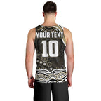 Personalized Collingwood Magpies Football Men Tank Top Aboriginal Dot Art - Dreamtime Football Mascot