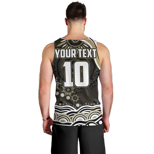 Personalized Collingwood Magpies Football Men Tank Top Aboriginal Dot Art - Dreamtime Football Mascot