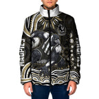 Personalized Collingwood Magpies Football Padded Jacket Aboriginal Dot Art - Dreamtime Football Mascot