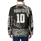 Personalized Collingwood Magpies Football Padded Jacket Aboriginal Dot Art - Dreamtime Football Mascot