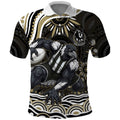 Personalized Collingwood Magpies Football Polo Shirt Aboriginal Dot Art - Dreamtime Football Mascot