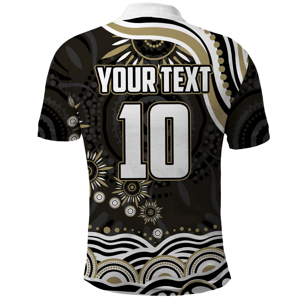 Personalized Collingwood Magpies Football Polo Shirt Aboriginal Dot Art - Dreamtime Football Mascot