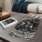Personalized Collingwood Magpies Football Puzzle Aboriginal Dot Art - Dreamtime Football Mascot