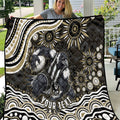 Personalized Collingwood Magpies Football Quilt Aboriginal Dot Art - Dreamtime Football Mascot