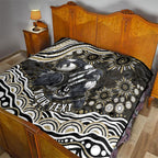 Personalized Collingwood Magpies Football Quilt Aboriginal Dot Art - Dreamtime Football Mascot