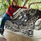 Personalized Collingwood Magpies Football Quilt Aboriginal Dot Art - Dreamtime Football Mascot