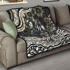 Personalized Collingwood Magpies Football Quilt Aboriginal Dot Art - Dreamtime Football Mascot