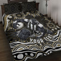 Personalized Collingwood Magpies Football Quilt Bed Set Aboriginal Dot Art - Dreamtime Football Mascot