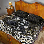 Personalized Collingwood Magpies Football Quilt Bed Set Aboriginal Dot Art - Dreamtime Football Mascot