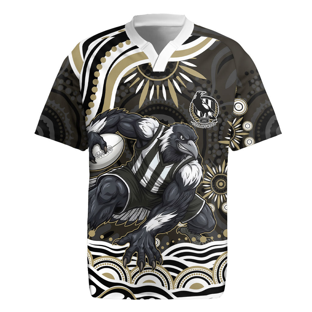 Personalized Collingwood Magpies Football Rugby Jersey Aboriginal Dot Art - Dreamtime Football Mascot