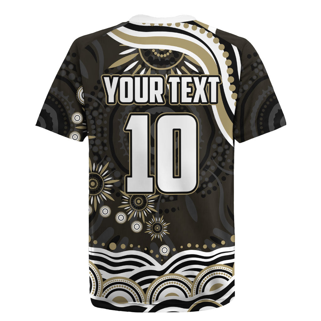 Personalized Collingwood Magpies Football Rugby Jersey Aboriginal Dot Art - Dreamtime Football Mascot
