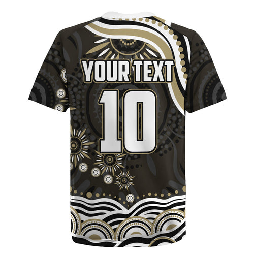 Personalized Collingwood Magpies Football Rugby Jersey Aboriginal Dot Art - Dreamtime Football Mascot