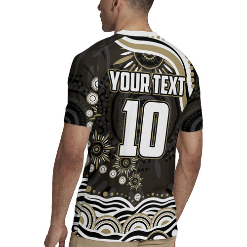 Personalized Collingwood Magpies Football Rugby Jersey Aboriginal Dot Art - Dreamtime Football Mascot