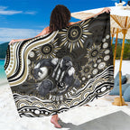 Personalized Collingwood Magpies Football Sarong Aboriginal Dot Art - Dreamtime Football Mascot