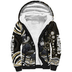 Personalized Collingwood Magpies Football Sherpa Hoodie Aboriginal Dot Art - Dreamtime Football Mascot