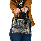 Personalized Collingwood Magpies Football Shoulder Handbag Aboriginal Dot Art - Dreamtime Football Mascot