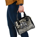 Personalized Collingwood Magpies Football Shoulder Handbag Aboriginal Dot Art - Dreamtime Football Mascot