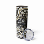 Personalized Collingwood Magpies Football Skinny Tumbler Aboriginal Dot Art - Dreamtime Football Mascot