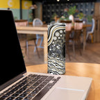 Personalized Collingwood Magpies Football Skinny Tumbler Aboriginal Dot Art - Dreamtime Football Mascot