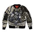 Personalized Collingwood Magpies Football Sleeve Zip Bomber Jacket Aboriginal Dot Art - Dreamtime Football Mascot