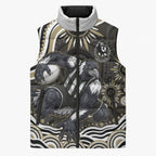 Personalized Collingwood Magpies Football Sleeveless Puffer Jacket Aboriginal Dot Art - Dreamtime Football Mascot