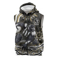 Personalized Collingwood Magpies Football Sleeveless Zip Hoodie Aboriginal Dot Art - Dreamtime Football Mascot