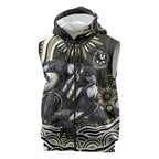 Personalized Collingwood Magpies Football Sleeveless Zip Hoodie Aboriginal Dot Art - Dreamtime Football Mascot