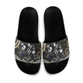 Personalized Collingwood Magpies Football Slide Sandals Aboriginal Dot Art - Dreamtime Football Mascot