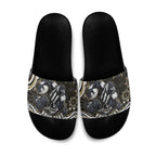 Personalized Collingwood Magpies Football Slide Sandals Aboriginal Dot Art - Dreamtime Football Mascot