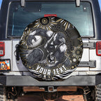 Personalized Collingwood Magpies Football Spare Tire Cover Aboriginal Dot Art - Dreamtime Football Mascot