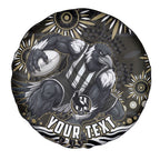 Personalized Collingwood Magpies Football Spare Tire Cover Aboriginal Dot Art - Dreamtime Football Mascot
